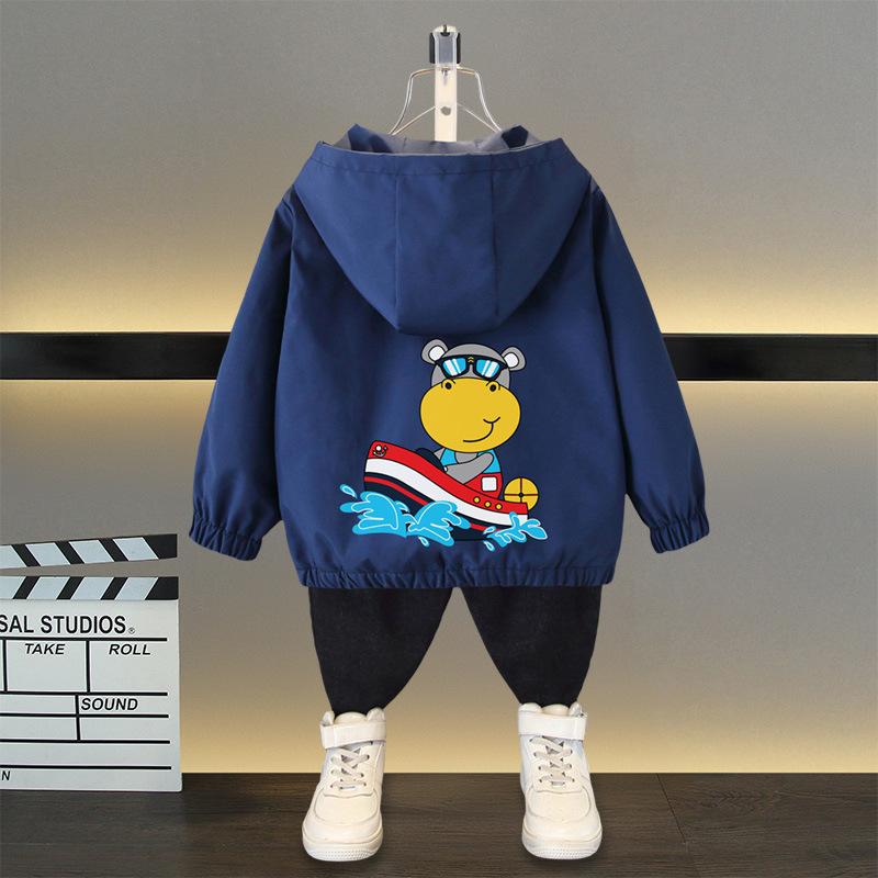 Jacke Kinder Outdoor Jungen und Mädchen Jacke Frühling Ball Dünner Abschnitt der Mittel- und Großkinder Locker Lässig Kapuze Rushing Mantel