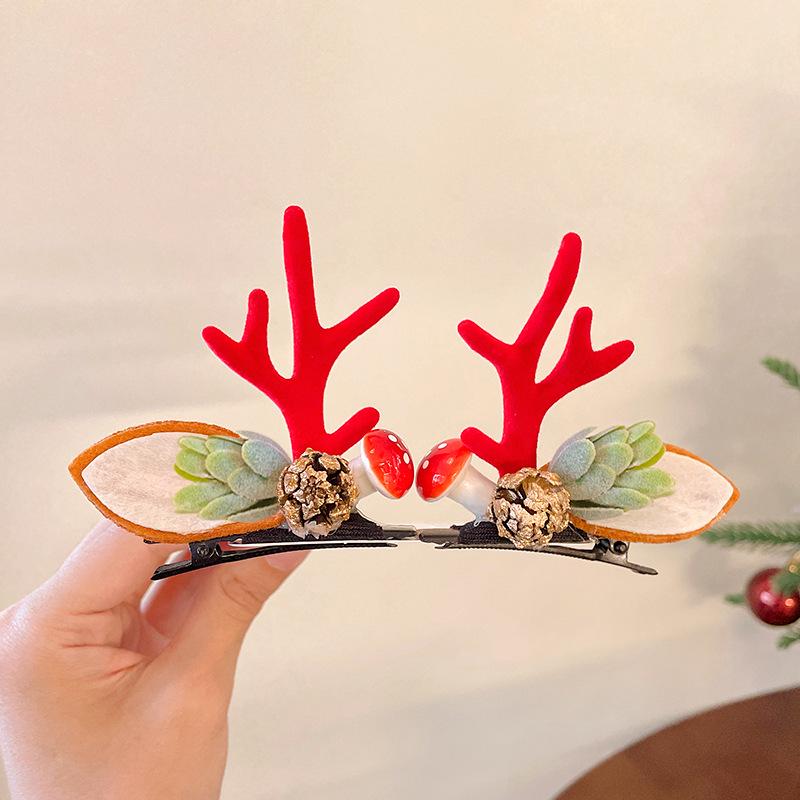Christmas Antler Hair Clips for Girls - Holiday Party Hair Accessories for Children