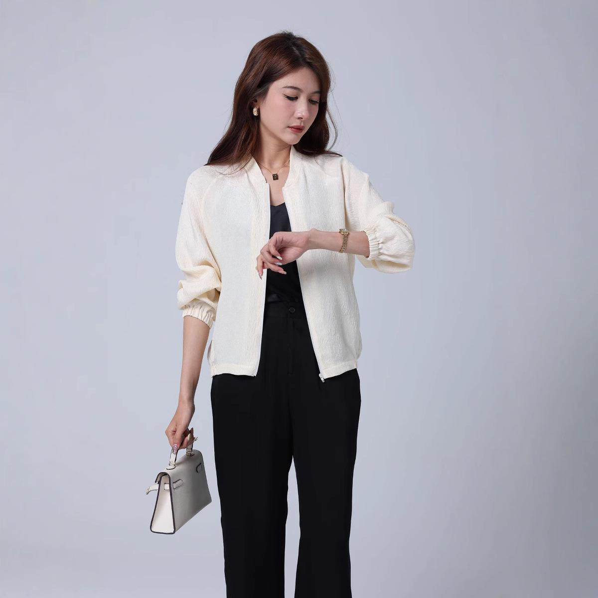 

Mulberry Silk Women s Heavyweight Long Sleeve Baseball Jacket XXL чёрный