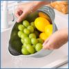 304 Stainless Steel Rice Washing Strainer Bowl Multi-Functional Slanted Colander for Washing Fruits Vegetables and Grains