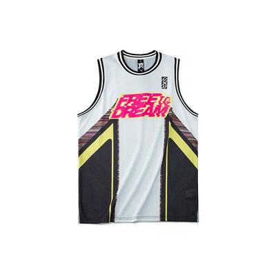Colete de Basquete Tricotado Respirável de Secagem Rápida Leve Masculino Tops Branco 172221103-1