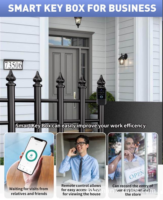 Cassetta portachiavi impermeabile Graffiti Smart con TUYA e TTlock - Impronta digitale, Password e Controllo App.