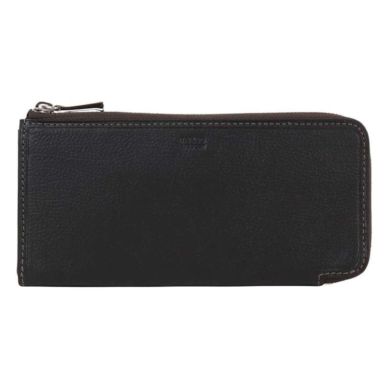 

[Takeo Kikuchi] L-shaped zipper long wallet wallet L-shaped zipper card storage men s 742636 quarter cowhide genuine leather leather [01] black