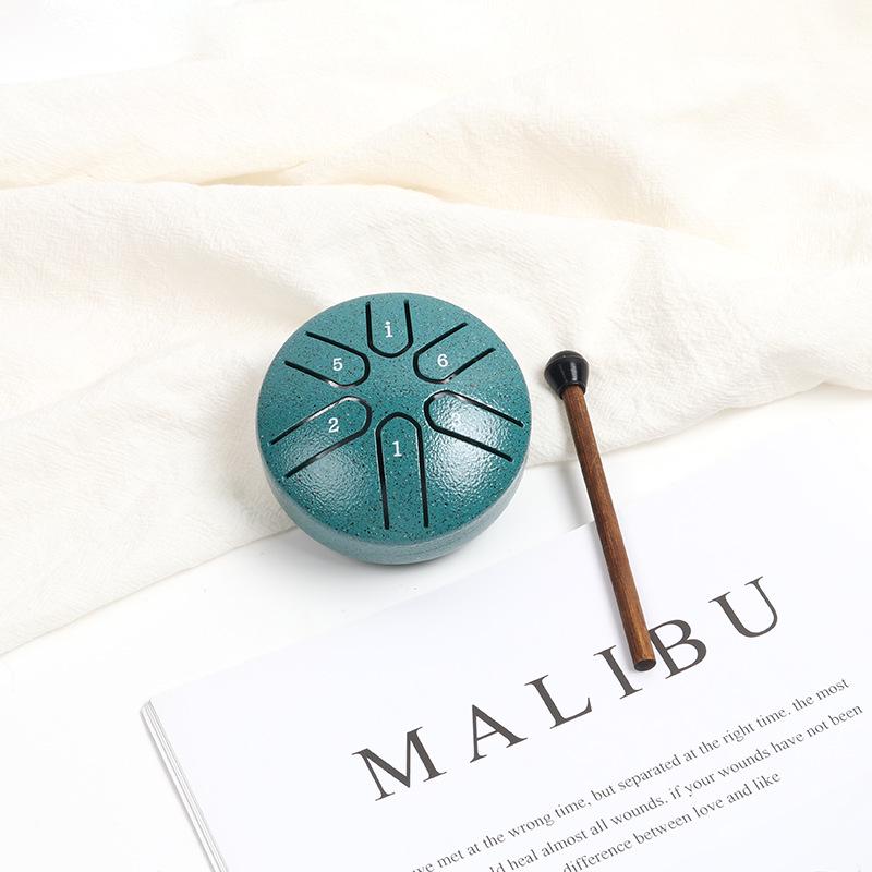 3-inch 6-Tone Mini Kalimba Pocket Drum - Musical Instrument Gift for Kids and Students