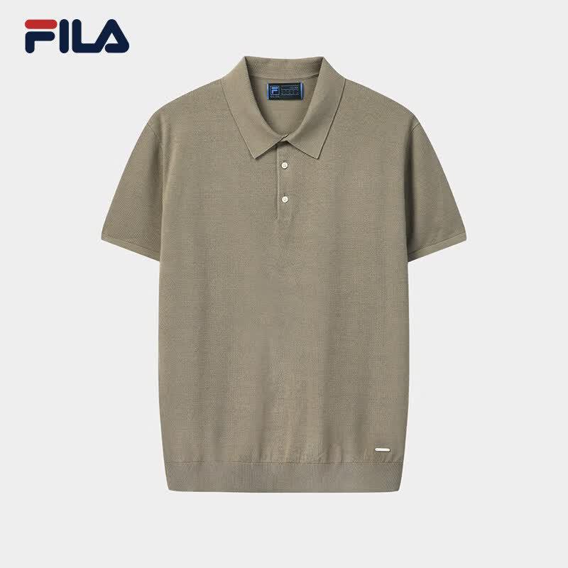 FILA Men s Short Sleeve Knit Polo Shirt M