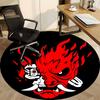 1pc Demon Mask Carpet, Round Non-Slip Durable Large Size Office Carpet, Suitable for Office yy250908063