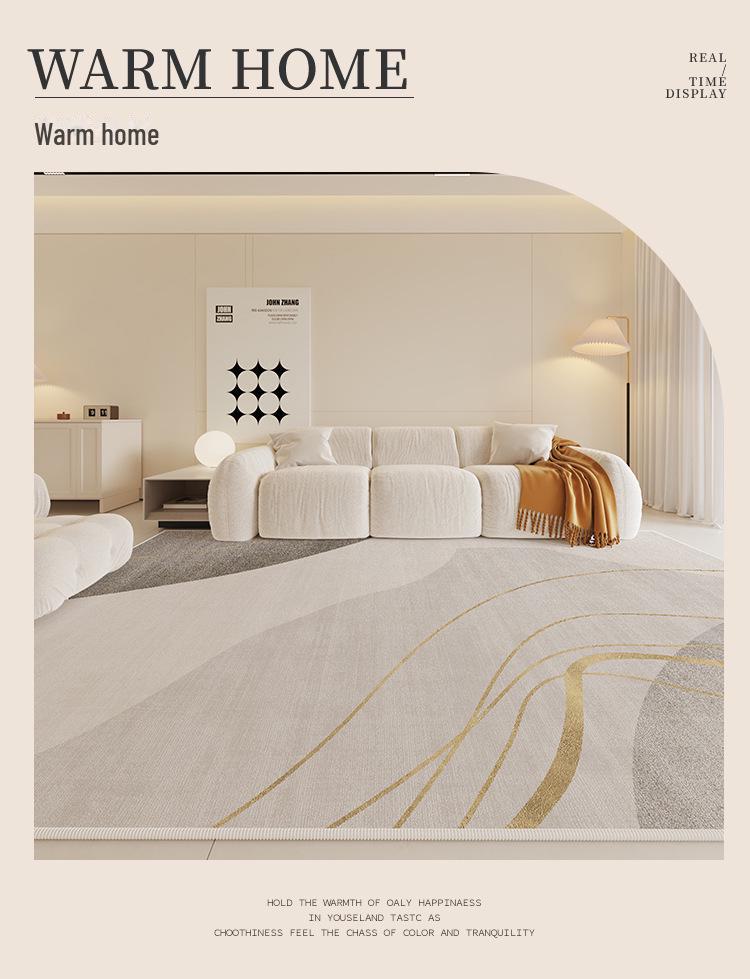 2024 Neuer Samtteppich im Creme-Stil für Wohnzimmer und Schlafzimmer
