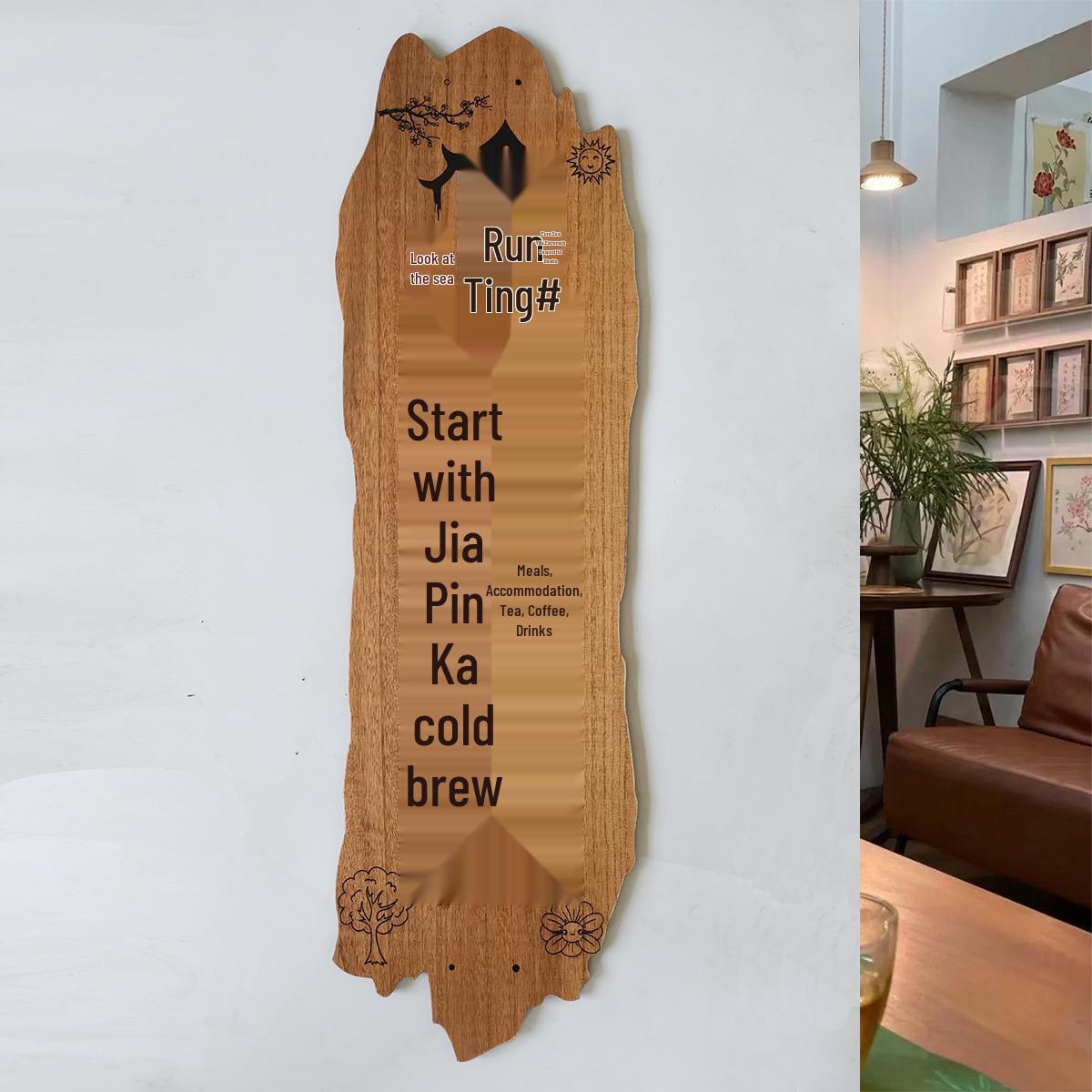Customized Studio Logo Doorplate: Solid Wood Engraved Sign for Calligraphy Academy