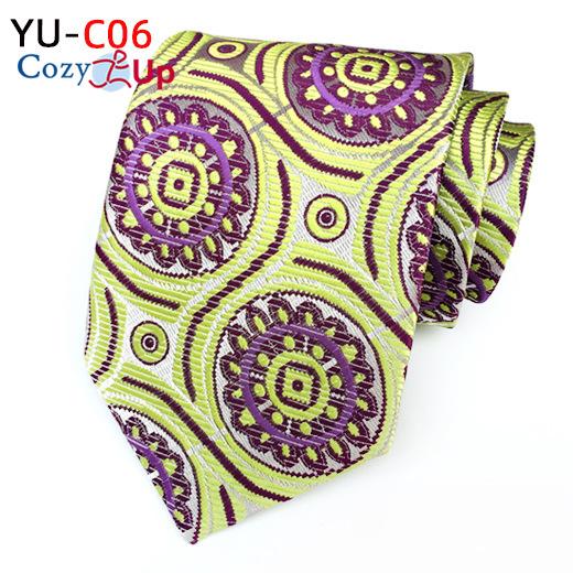3.15" Fashion Striped PaisleyTie Men Flower Necktie for Wedding