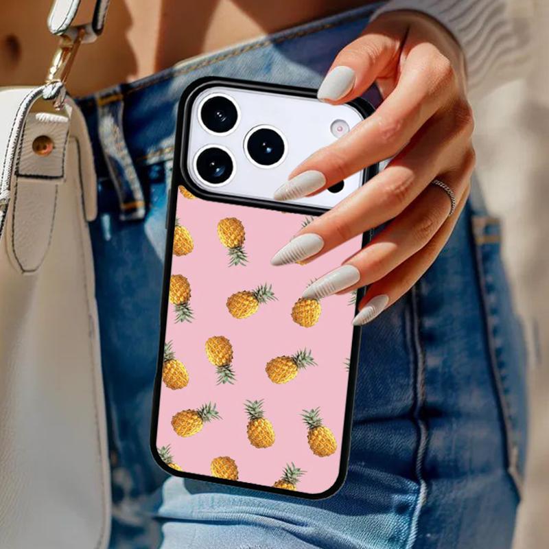 Watercolor Palm Leaves PINEAPPLE Phone Case For iPhone 17 Air 14 15 13 12 Max Cover For Apple 16e 11 Pro Max Plus Coque