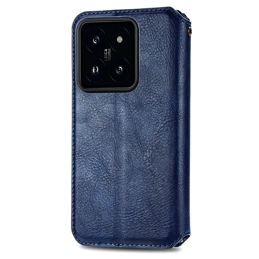 For Xiaomi 14T PU Leather Case Rhombus Imprint Wallet Stand Phone Cover