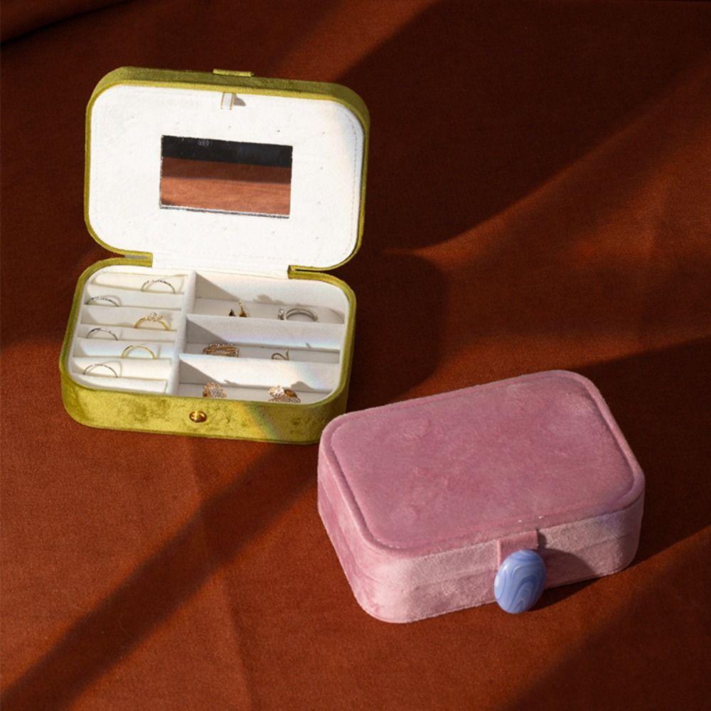 Exquisite Velvet Jewelry Box Stone Jewelry Organizer Case Portable Travel Jewelry Box  Travel Use