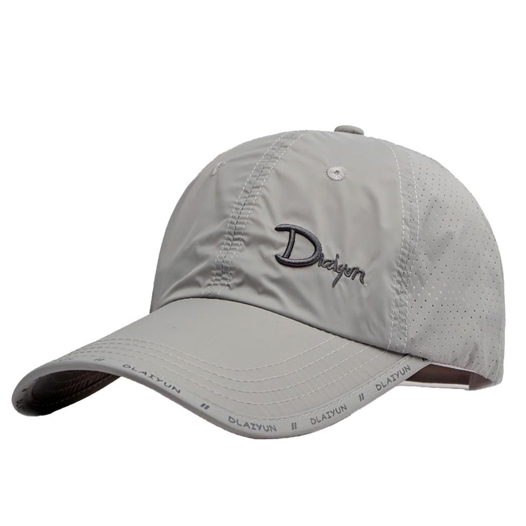 CZA297 [White Fang] Cap, Outdoor, Sports, Hat, Simple, Stylish, Outdoor, Men, Women, (Light Gray)