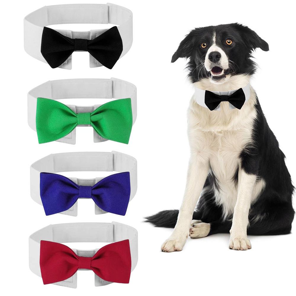 Stylish Adjustable Dog Bow Tie with Magic Sticker