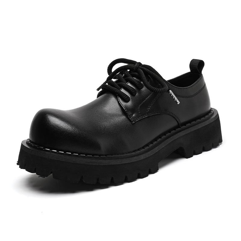 

Мужские повседневные кожаные туфли на широкой подошве с большим носком, деловые туфли дерби, свадебные туфли для жениха 1032-E 38 чёрный