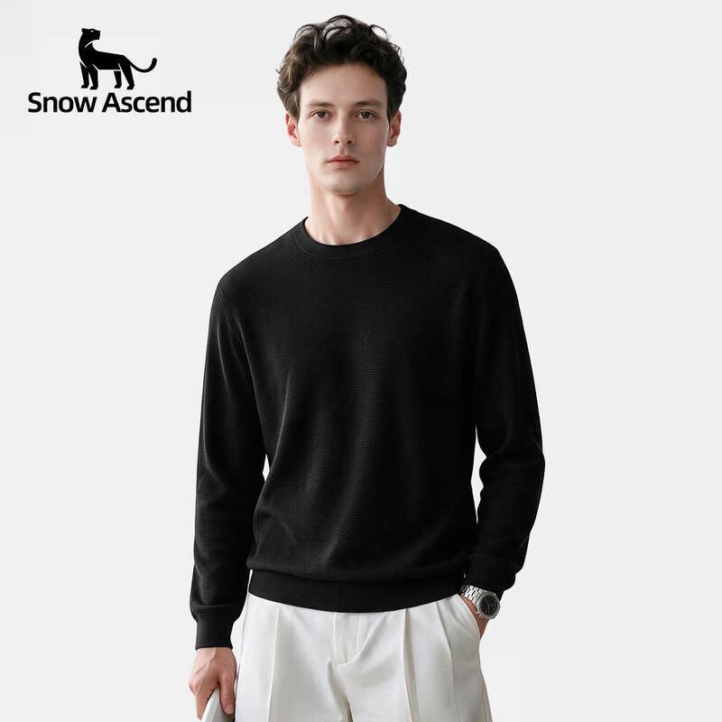 Men's Casual Crew Neck Long-Sleeve Wool-Blend Pullover Sweater