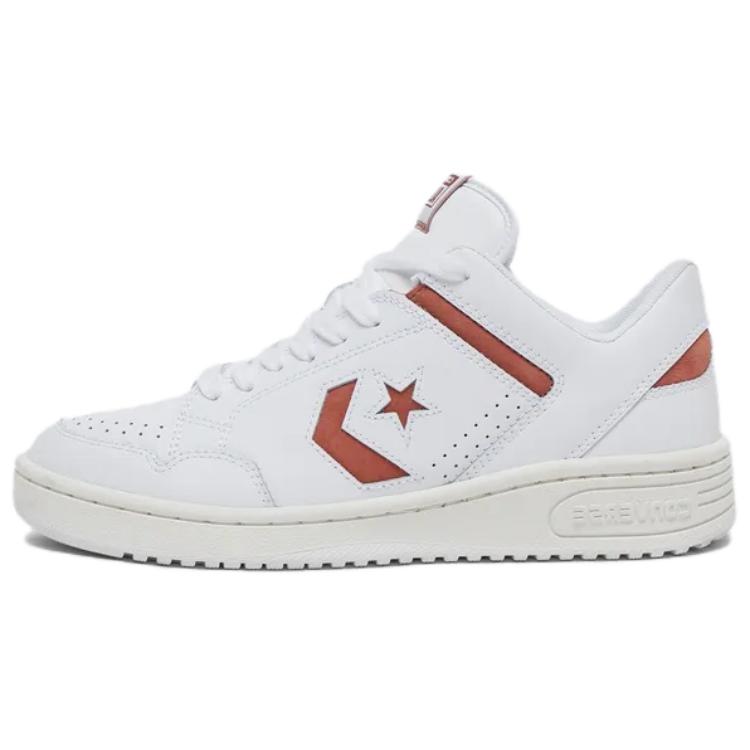 Converse Weapon fashionable versatile non-slip wear-resistant breathable low-top skate shoes unisex white