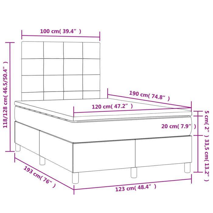 VidaXL Slat Bed Base with Mattress and LED, Upholstered Bed, Double Bed, Adult Bedroom Interior Bed, 3270199