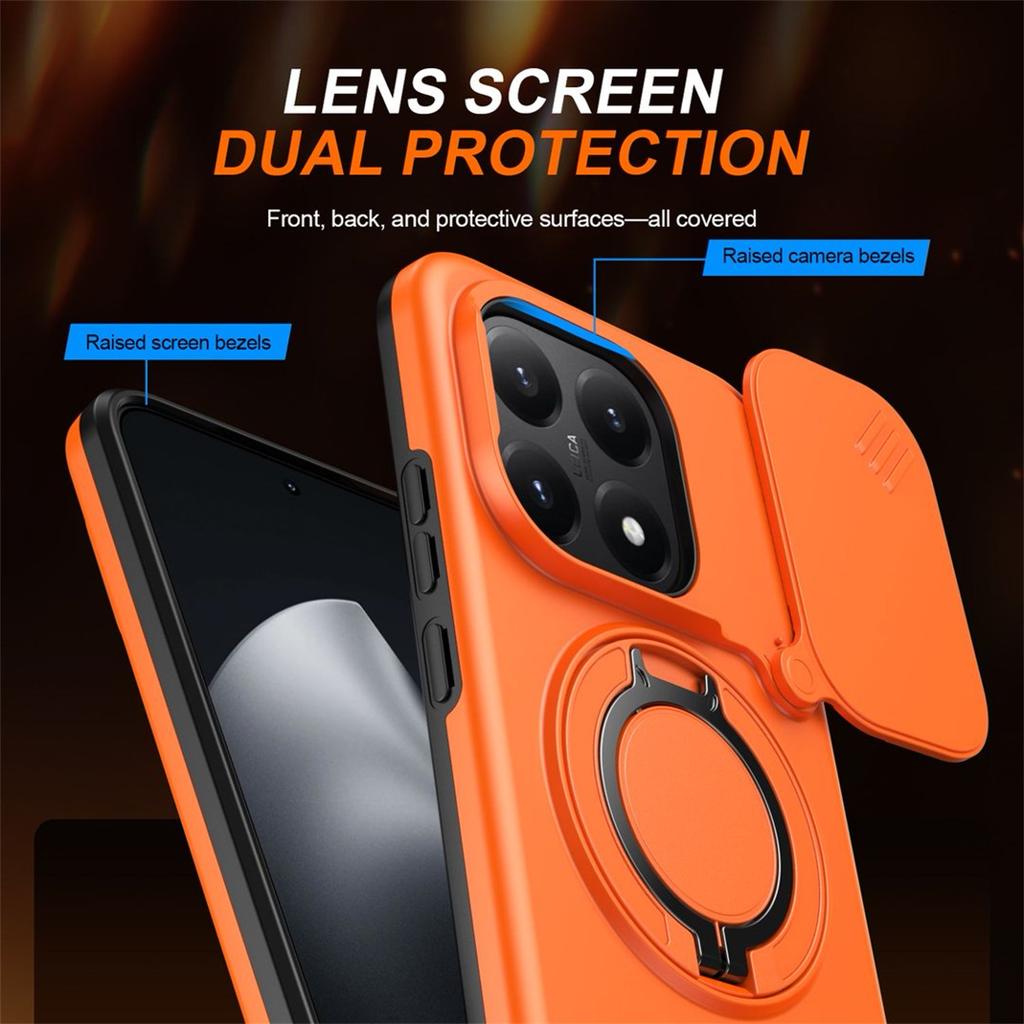 15T Custodia Resistente Copri Obiettivo Fotocamera Scorrevole Copertura con Supporto Rotante Per Xiaomi Mi 14T Pro 17 Robusto Antiurto Cover per Telefono Funda