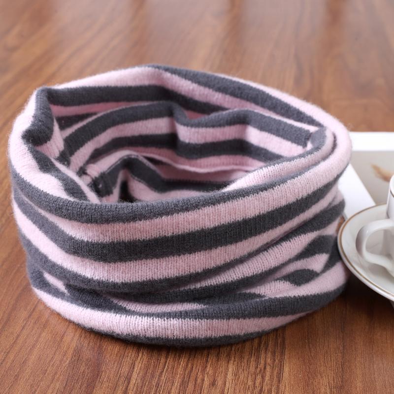 100% Wool Striped Ear Hanging Knitted Neck Coverings Winter Fashionable Warmth Neck Protection Scarf Face Mask Headscarf Hat