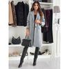 Spring and Autumn Simple Long-sleeved Solid Color Single-breasted Woolen Coat Women's Clothing