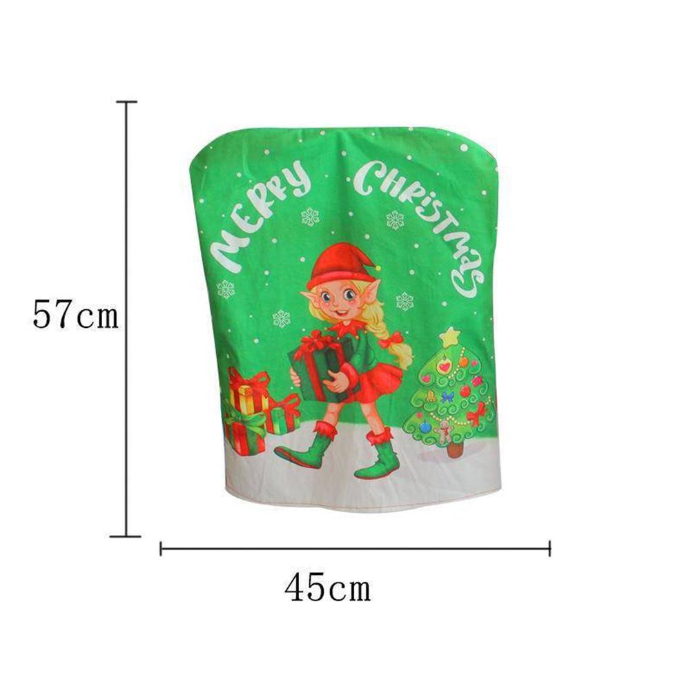 

Чехол на стул Рождественское украшение для домашнего стола, обеденный стул, декор спинки, новогодние товары для вечеринок, чехлы на стулья зелёный