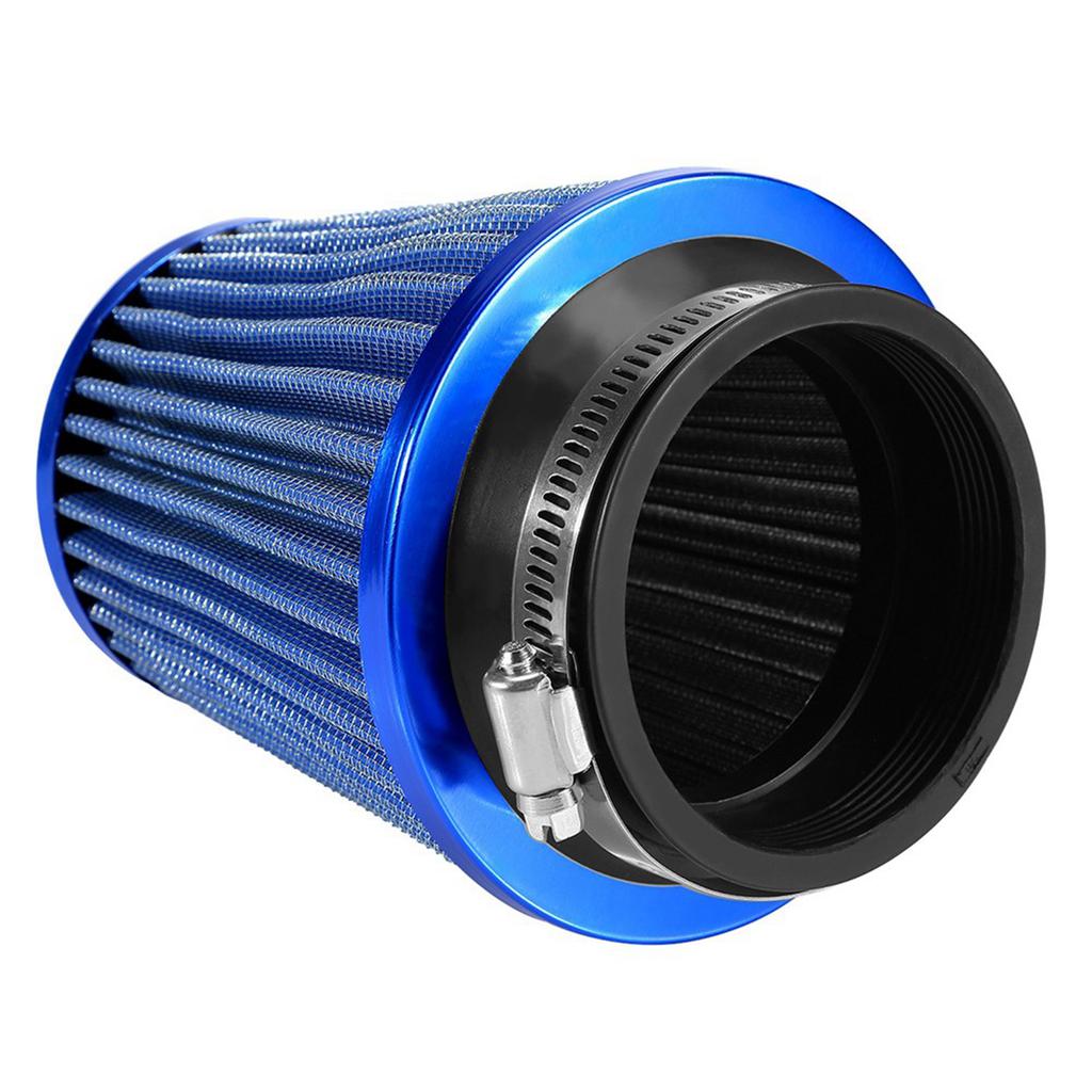 Car High Flow Cold Air Filter Intake Induction Kit High Power Mesh Cone Blue