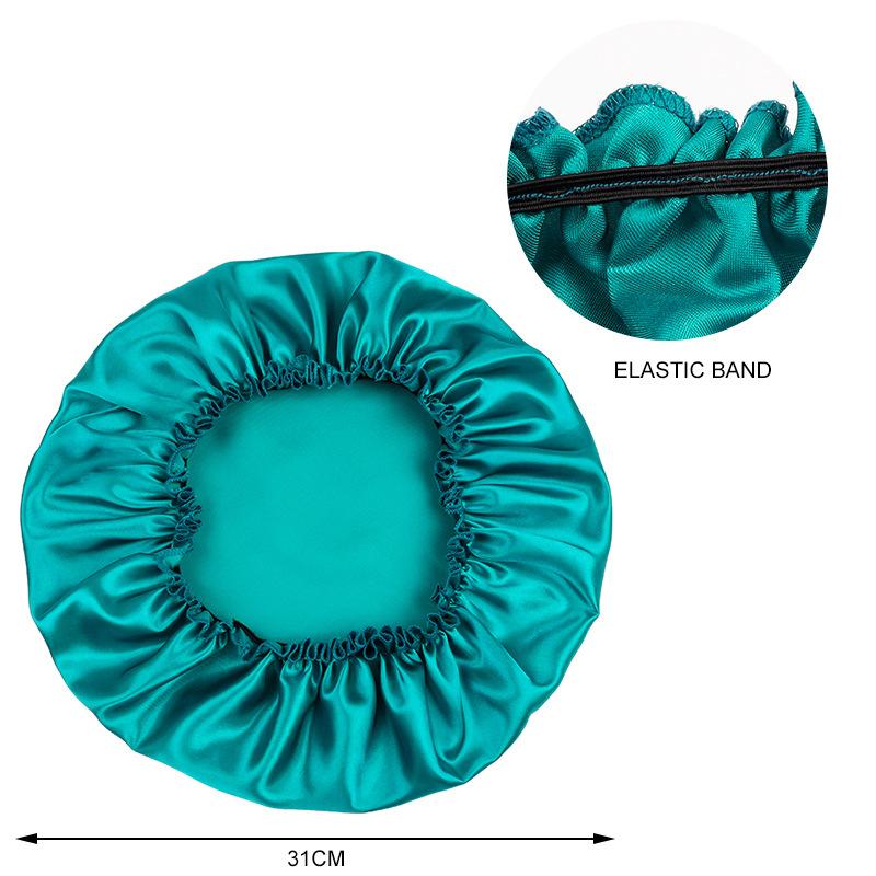 Satin Hair Caps Bonnets Elastic Band Adjust Headwear Curly Hair Cover Hat For Sleeping Women Dye the Hair Cap Styling Accessory