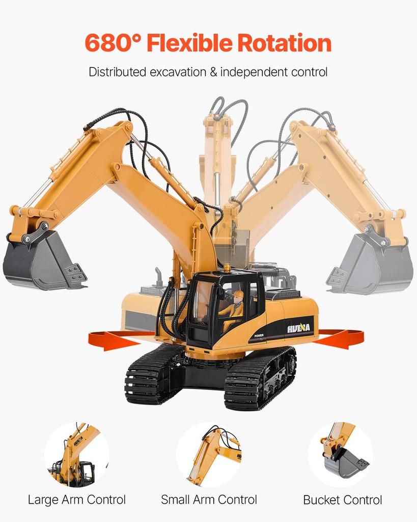 Remote Control Excavator Toy 15 Channel 1:14 Scale RC Excavator Digger