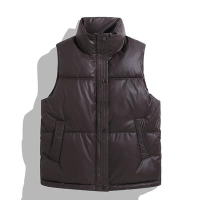 Down Cotton Short Vest Women's Stand-up Collar Leave-in Vest Autumn and Winter Fashion Loose Cotton Vest Cotton Vest