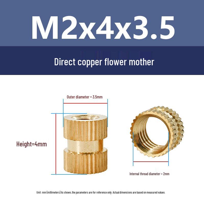 M1-M10 Knurled Brass Heat Insert Nut for Injection Molding