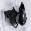 Men Casual Chelsea Boots Genuine Leather Shoes Business Office Dress Autumn Winter Cowboy Ankle Boot Trend Platform Botas Hombre