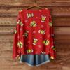 Women's Fashion Long Sleeve Christmas Snowman Snowflake Print Jacket Cardigan