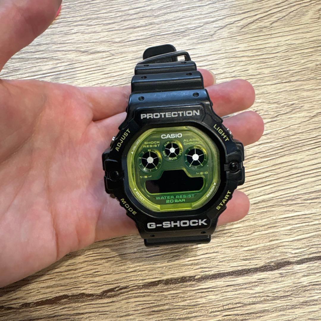 Used Junk CASIO G-SHOCK 5900TS lime green