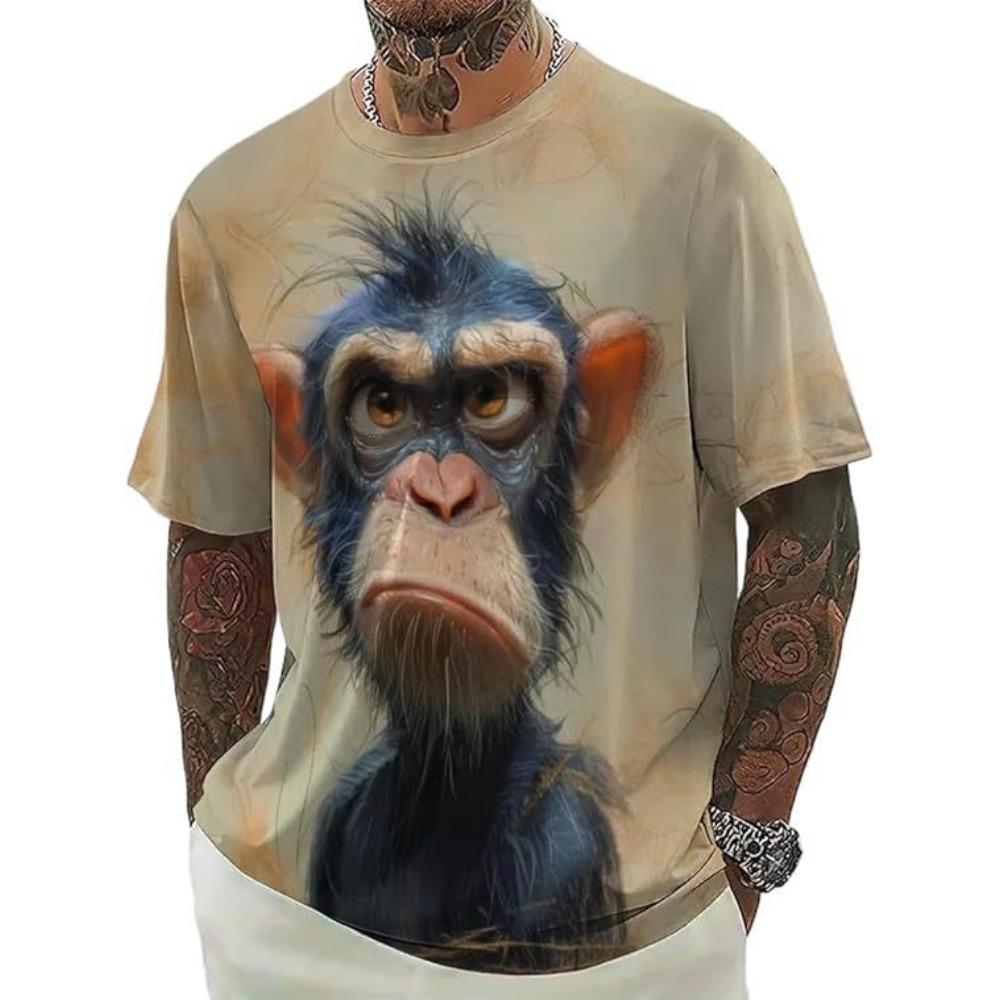 3D Digital Printing T-Shirt Teen Men's Short Sleeve Top Versatile Breathable