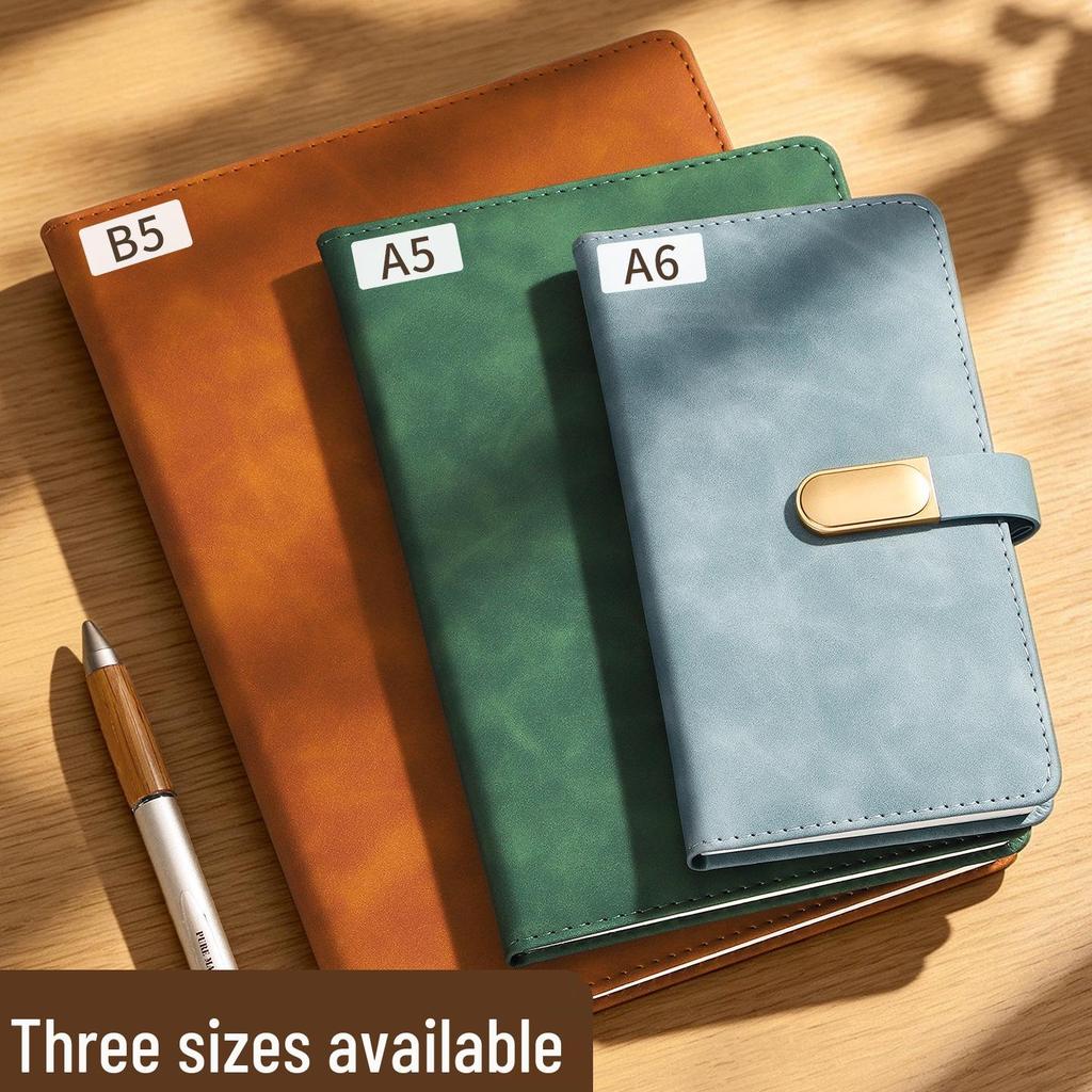 Custom Business Notebook with Metal Buckle and Pen Holder - Personalizable Logo Souvenir