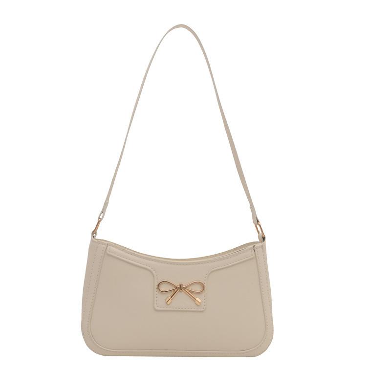 Elegant Bow Design Underarm Bag Women Fashi Pu Leather Hobo Bag Stylish Shoulder Bag Korean Minimalist Commute Crossbody Bag