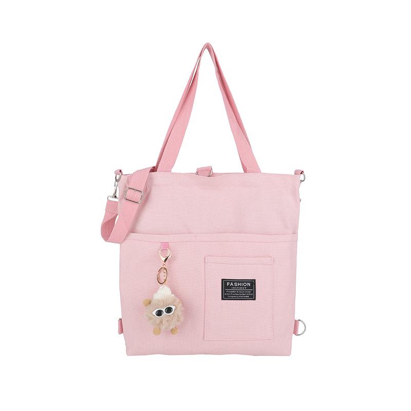 

2025 Minimalist Canvas Shoulder Tote - Large Capacity Casual Handbag Single Bag розовый