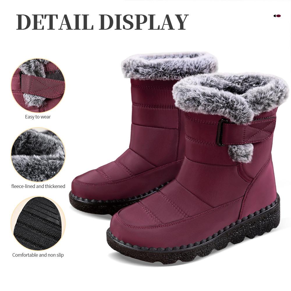 Plus Size Shoes for Women Winter Fashion Plush Warm Comfortable Platform Non-slip Short Boots Casual Snow Boots Ankle Shoes
