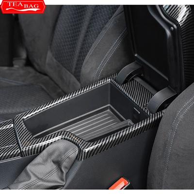 Carbon Fiber Pattern Central Armrest Storage Box Frame Decoration Cover Trim For Bmw F30 F31 F32 F33 F36 3 4 Seri 3GT
