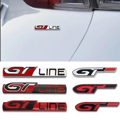 3D Metal Car GTLINE Badge Rear Trunk Fender Emblem Sticker For GT 206 208 308 307 207 208 3008 407 508 2008 RCZ GT LINE