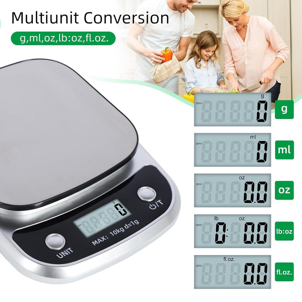 Household Stainless Steel Kitchen Scale, 10kg Capacity, Ideal for Baking and Food Preparation