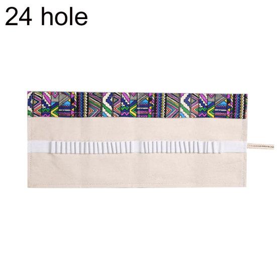 12/24/36 Holes Girl Pen Boy Pen Case Roll Bag Plátno Stacionární