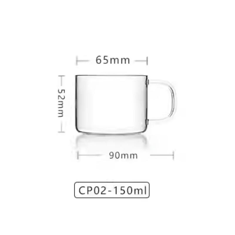 SAMADOYO Thickened Heat-resistant Glass Kungfu Tea Cup, Baijiu Cup, Small Cup, Tea Belt, Transparent Glass Water