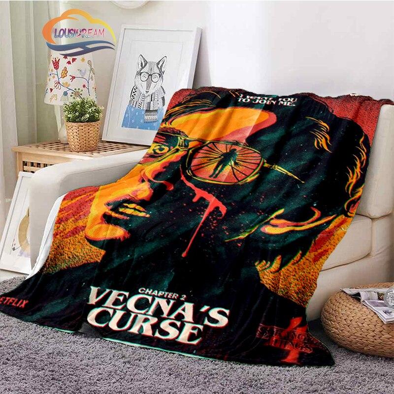 Horror Series Stranger Things Series Flannel Blanket Bedroom Sofa Bed Four Seasons Soft Blanket Travel Light Comfortable Blanket