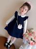 Autumn 2025 Girls' Fly Sleeve Princess Dress Set - Solid Color, Two-Piece Style