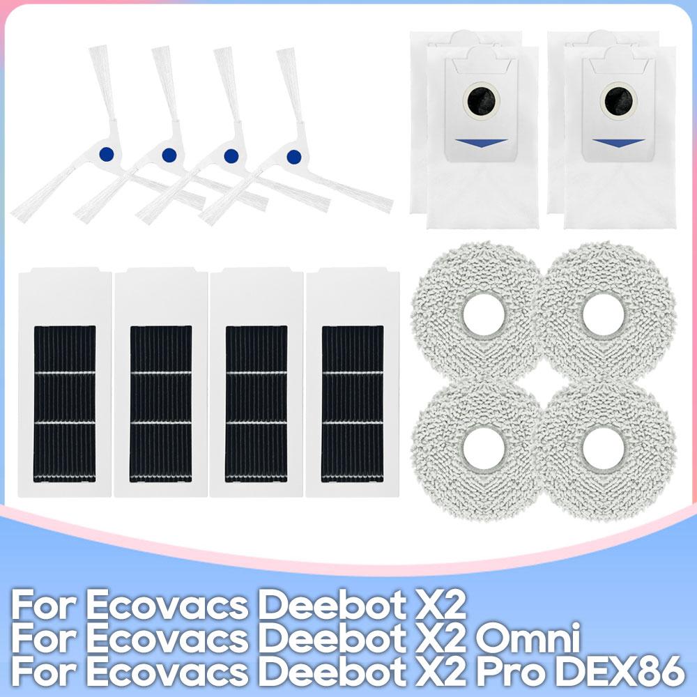 Passend für Ecovacs DEBOT X2 Omni /  X2 Pro / X2 Pro Omni / X2 Combo DEX86 Teile Hauptbürste Seitenbürste Filter Mopptuch Staubbeutel