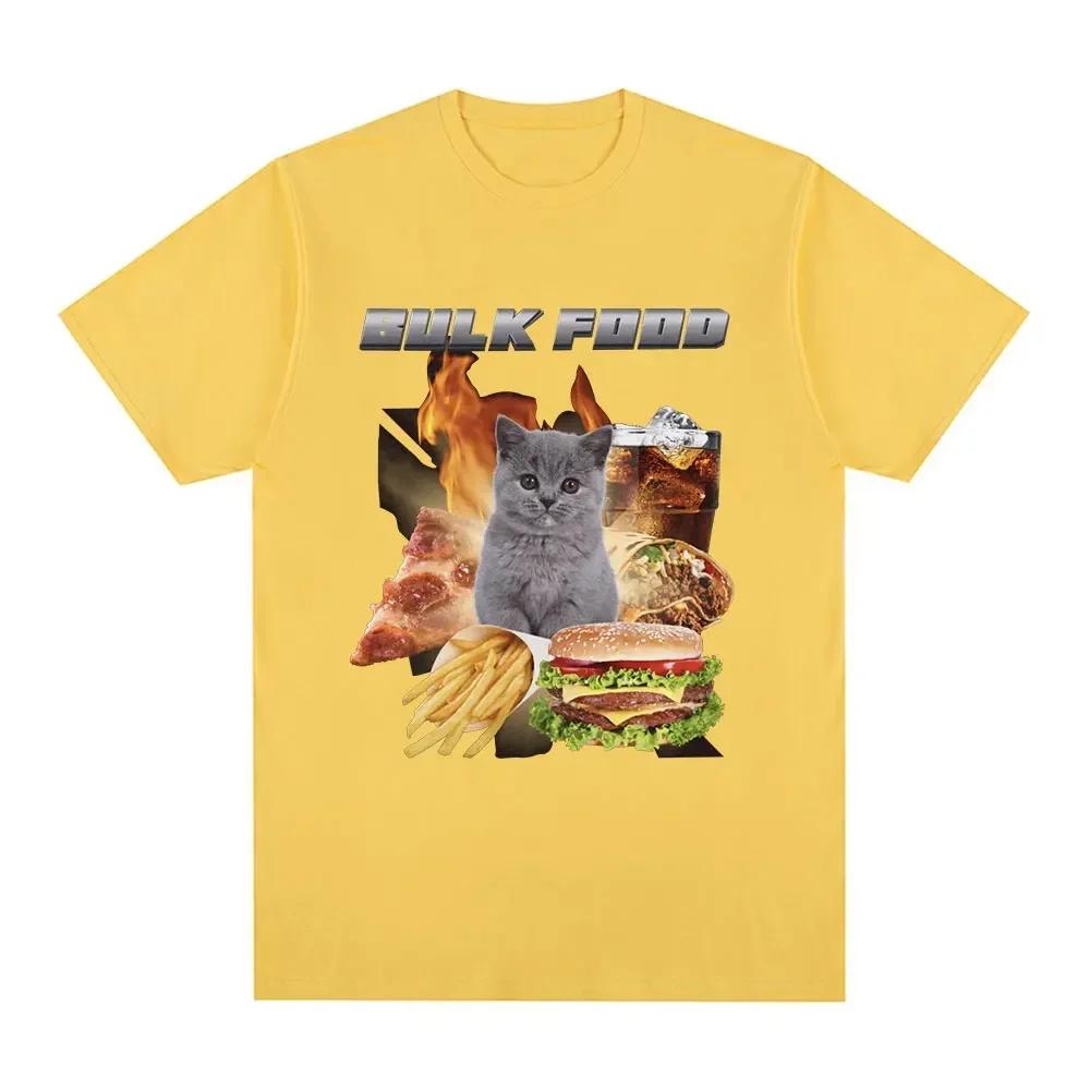 Bulk Food Cat Meme Graphic T-Shirt Women Clothing Retro Hip Hop Short Sleeve T-Shirt Casual T-Shirt Graphic T Shirts