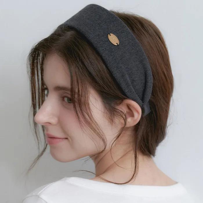 ribbed pendant hairband (H049_charcoal)