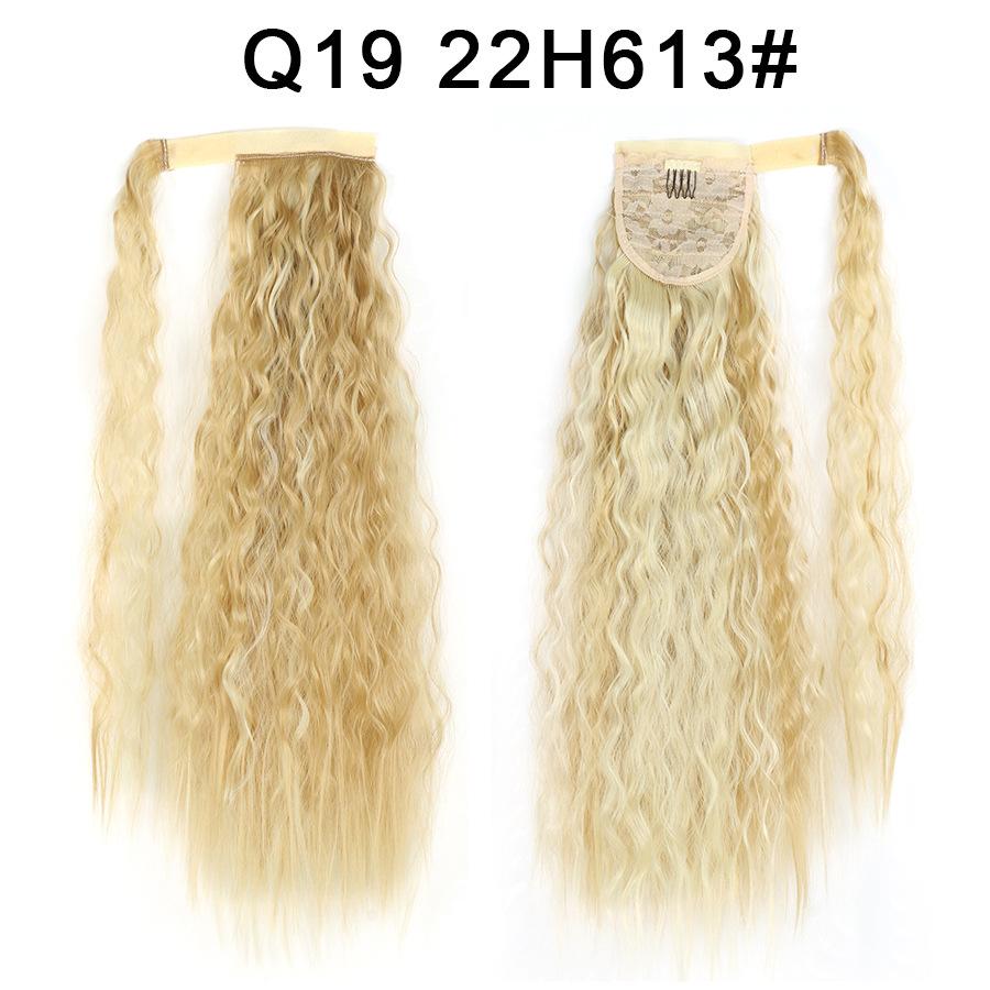 Synthetic Long Curly Clip In Hair Extensions Ponytail Hair Wig Heat-Resistant Curly Pony Tail Wig For Women